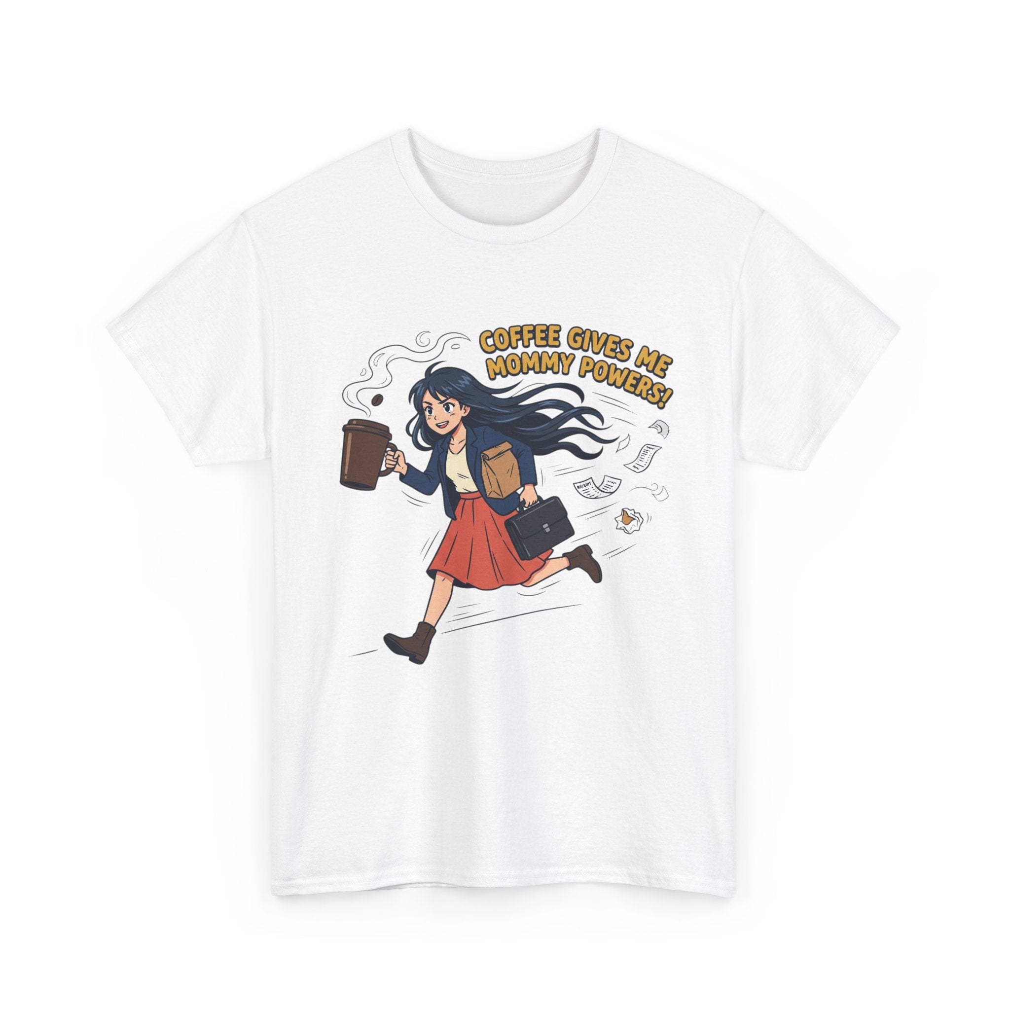 Coffee Gives Me Magic Powers T‑Shirt — Cute Running Girl Coffee Tee